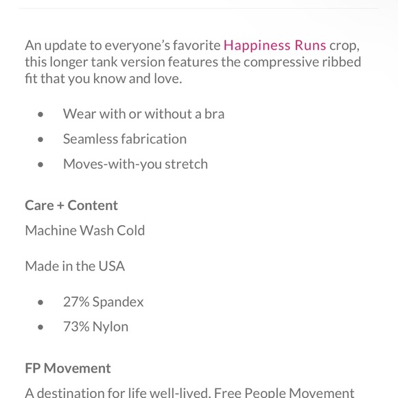 Free people happiness runs cropped tank top white Sz xs/s - Picture 5 of 5